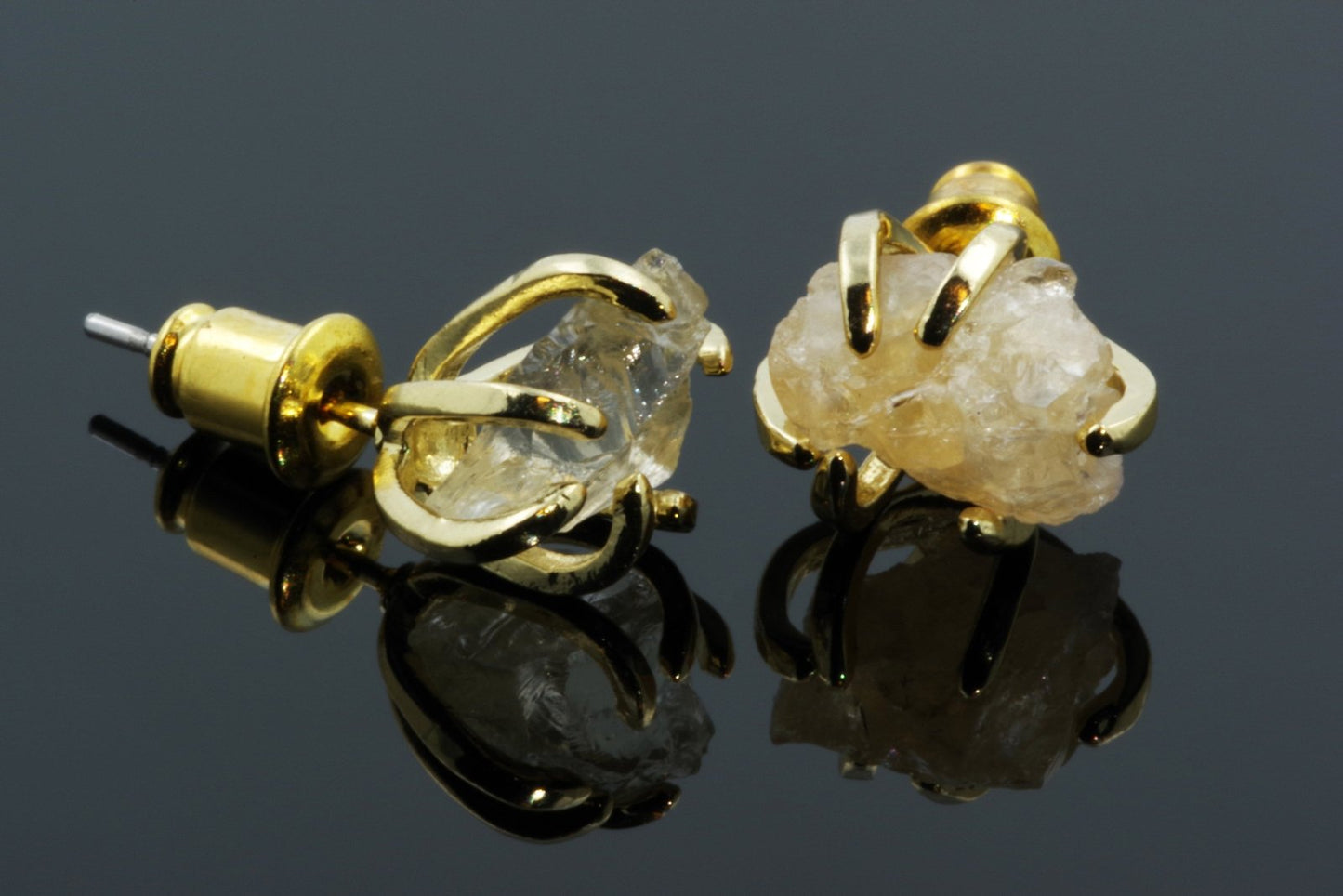 Citrine Earrings - Paw Charm