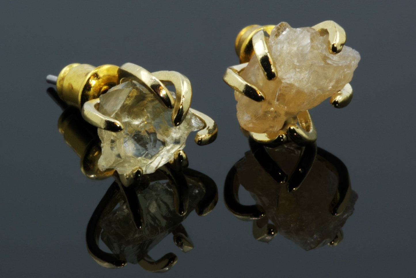 Citrine Earrings - Paw Charm