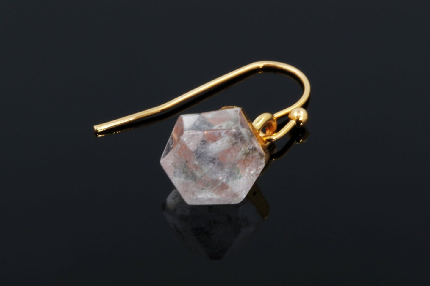 Quartz Earrings - Faceted Cube