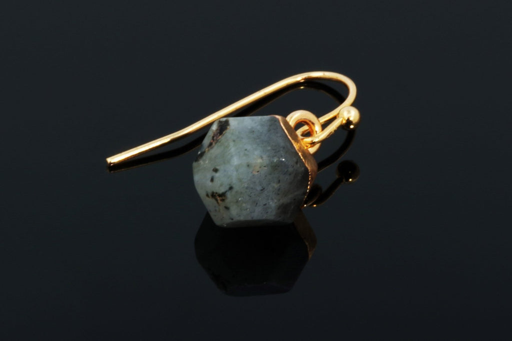 Labradorite Earrings - Faceted Cube