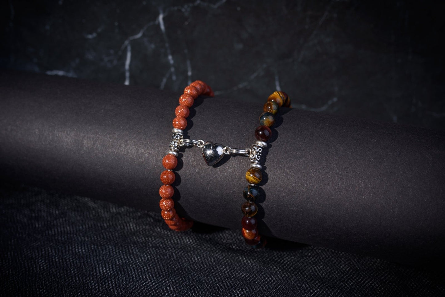 Goldstone bracelet with silver – Bonding with the heart