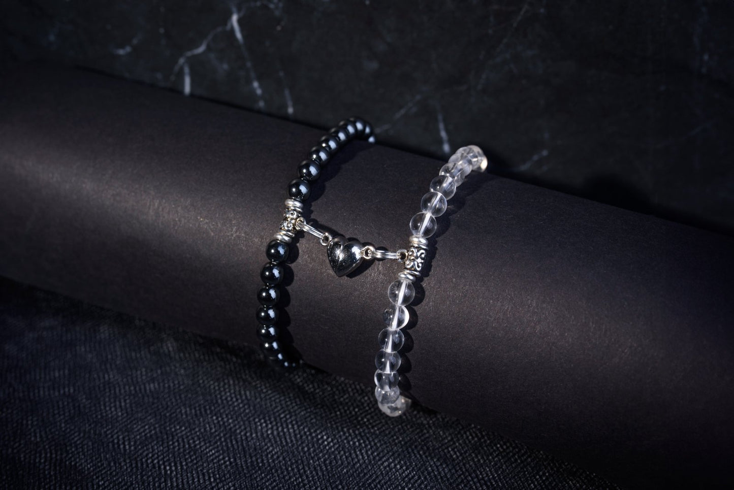 Hematite bracelet with silver – Bonding with the heart