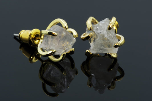 Quartz Earrings - Paw Charm