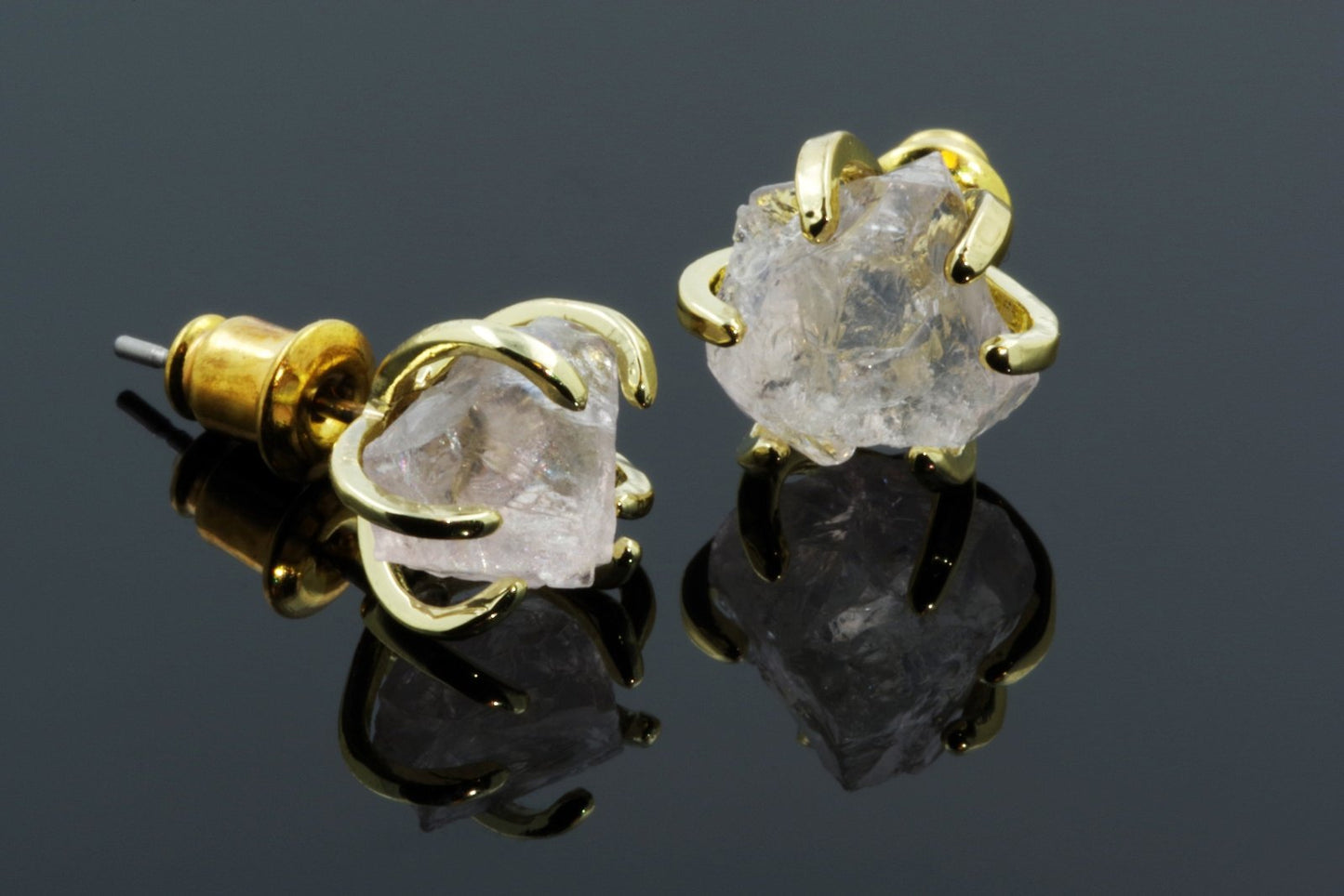 Quartz Earrings - Paw Charm