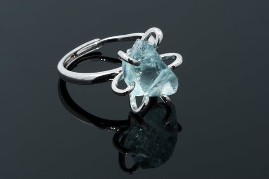 Aquamarine Ring - Paw Charm