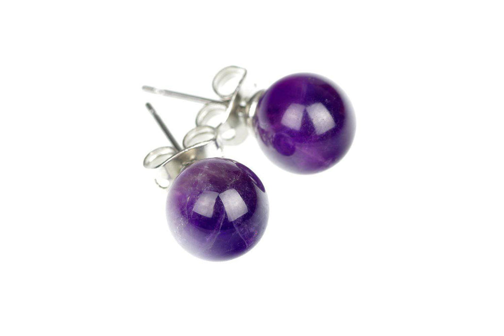 Amethyst earrings – 8mm