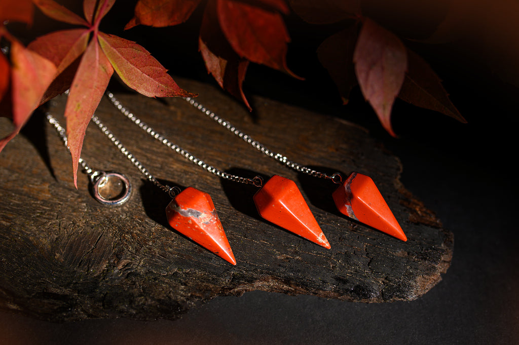 Red jasper Pendulum with Ring