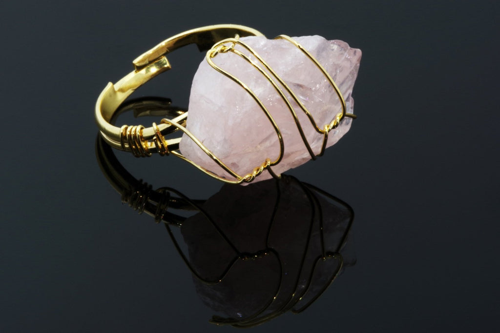 Rose Quartz Ring - Braided