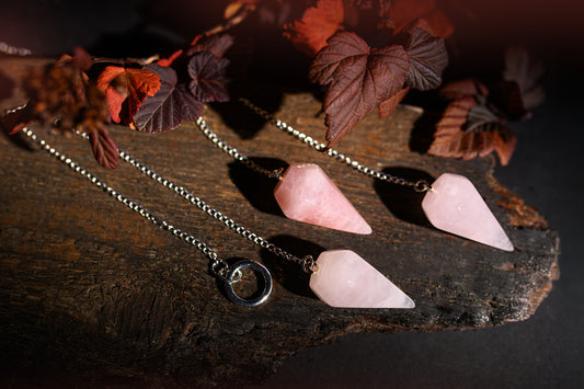 Rose quartz Pendulum with Ring