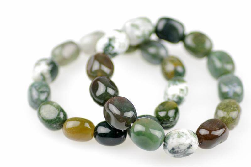 COPY - Healing Moss Agate 6mm & 8mm Gemstone Ohm … | Stainless steel charm  bracelet, Womens jewelry bracelets, Beaded cuff bracelet